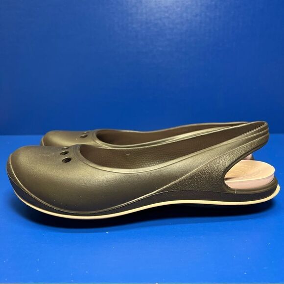 Crocs Womens Tone Skyler Brown Pink Slingback Flats 6 - Picture 3 of 10